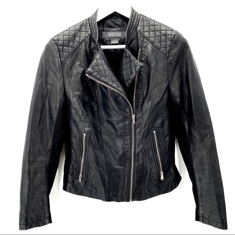 Kenneth Cole REACTION-Faux Leather Moto Jacket